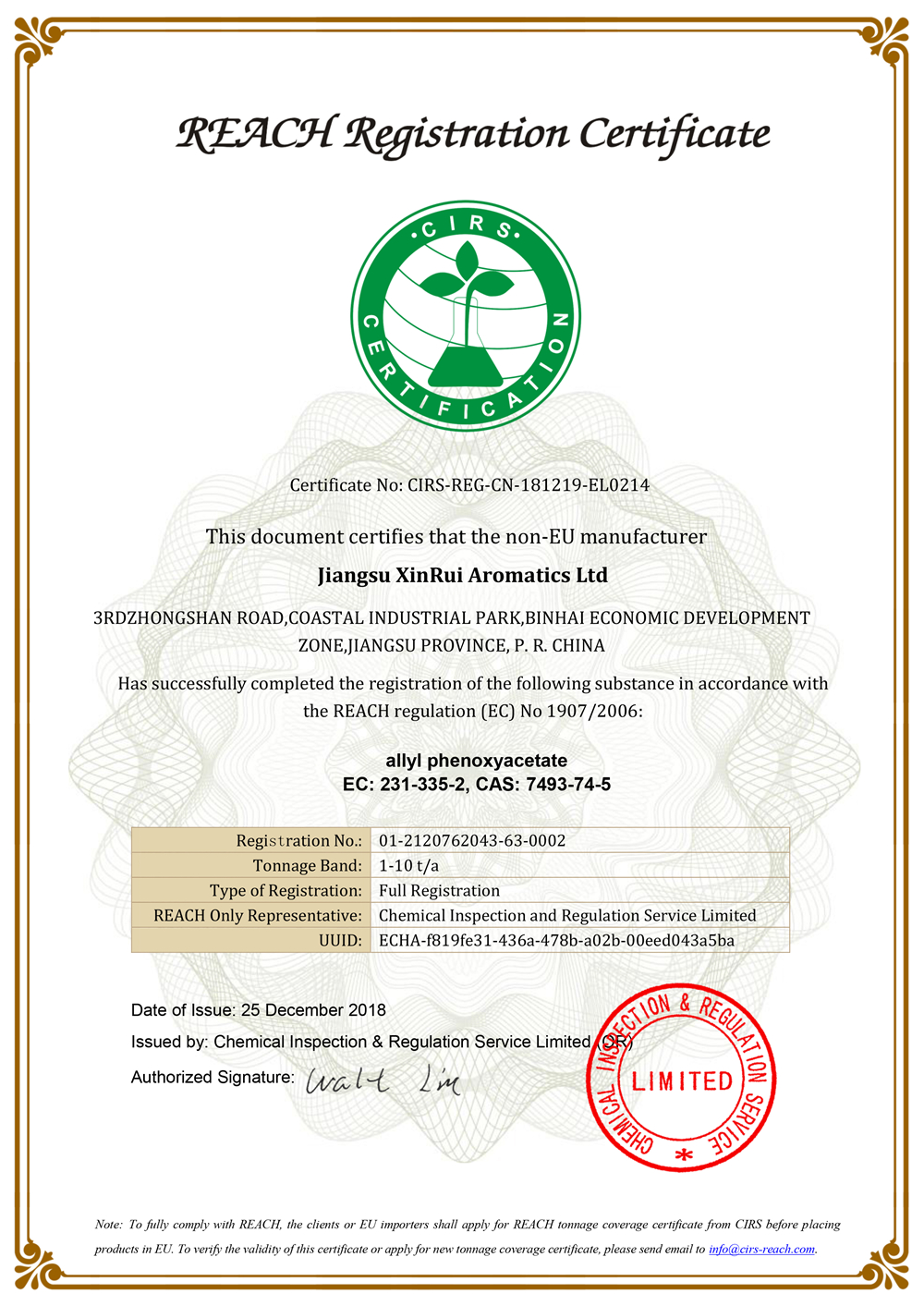 REACH-certificate-Acetate-PA
