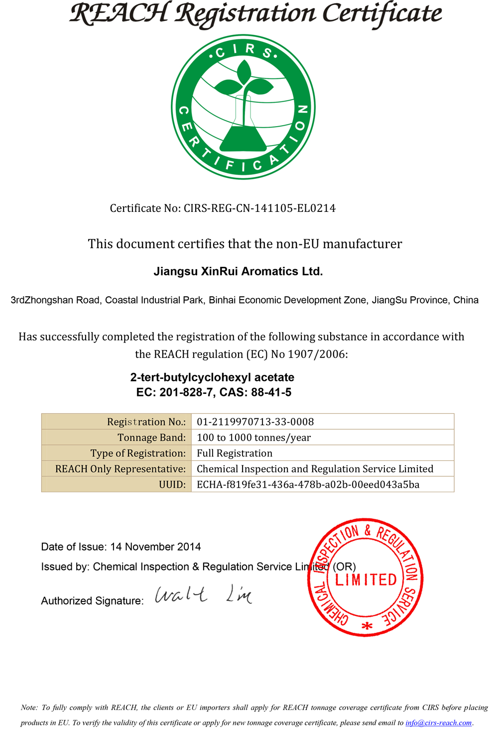REACH-certificate-OTBCHA