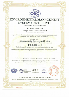 Environmental certificate